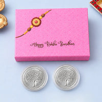 Blessed Banyan Tree Happy Rakhi Coin Set – 2 × 1g