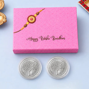 Blessed Banyan Tree Happy Rakhi Coin Set – 2 × 1g
