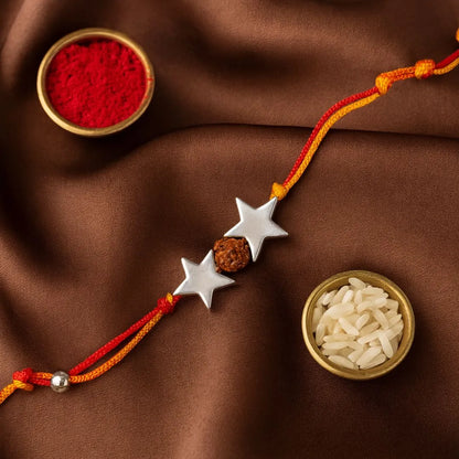Celestial Spark Rakhi – Star Elegance Crafted in 92.5 Sterling Silver
