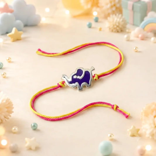 Royal Grace Rakhi – Handcrafted Elephant Motif in Pure 92.5 Silver