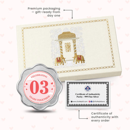 Chotteylal & Sons Customised Anniversary Silver Coin
