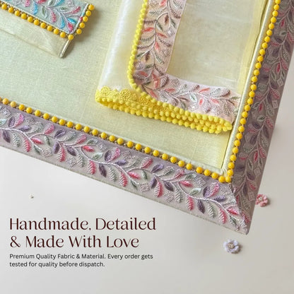 Premium Royal Yellow Shagun Tray Set