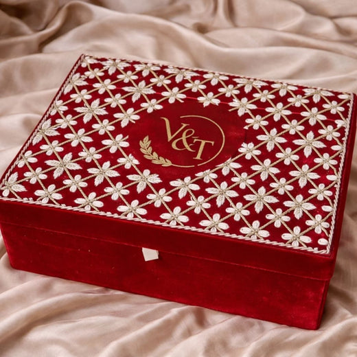 Premium Red Customised Chooda Box with Logo