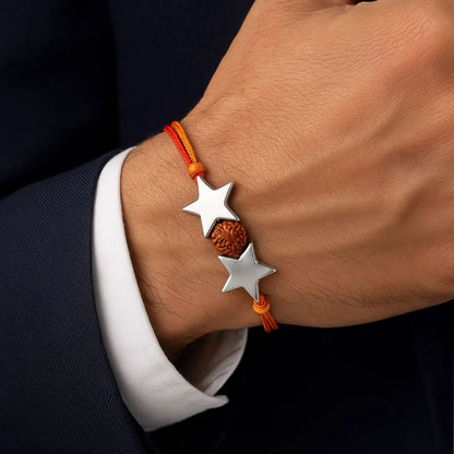 Celestial Spark Rakhi – Star Elegance Crafted in 92.5 Sterling Silver