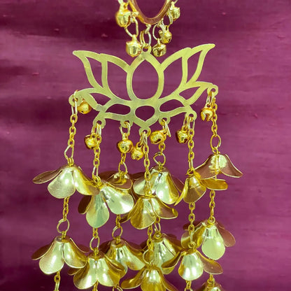 Golden Lotus Bridal Kaleera - Customize with Initials, Motifs and Other Charms