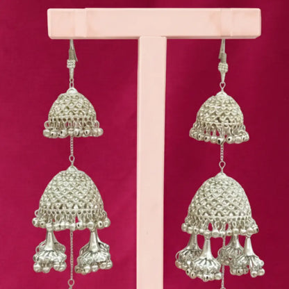 Elegant Silver Stone Multi-Dome Bridal Kalira