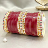 Pure Pearl Stylish Kundan Maroon Chooda