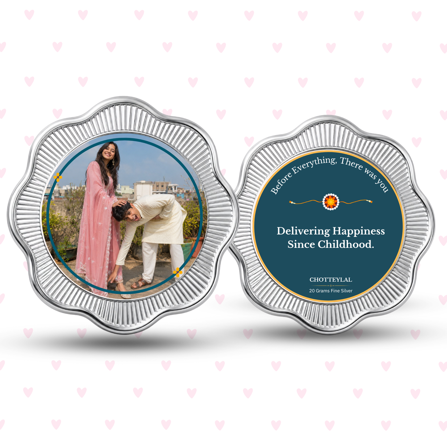 Delivering Happiness Since Childhood – Personalised Photo Silver Coin Raksha Bandhan Gift