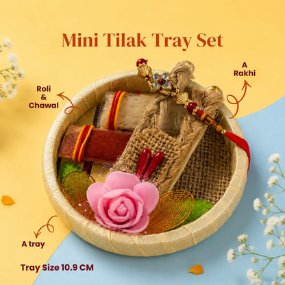 Raksha Rakhi With Mini Tilak Tray Set