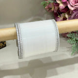Traditional White Chuda Set With Shimmer Bangles
