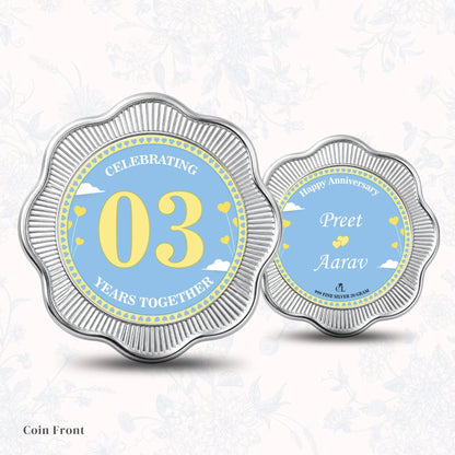 Chotteylal & Sons Customised Anniversary Silver Coin