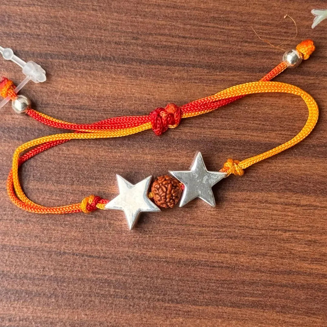 Celestial Spark Rakhi – Star Elegance Crafted in 92.5 Sterling Silver