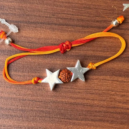 Celestial Spark Rakhi – Star Elegance Crafted in 92.5 Sterling Silver