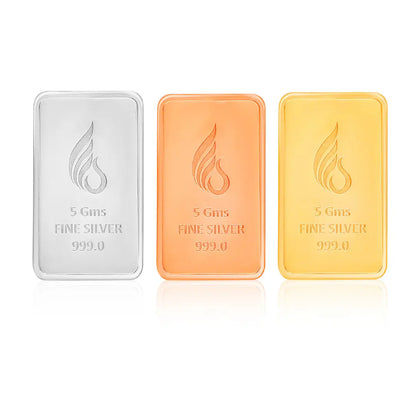 999 Pure Leaf in Hand Silver 15 gm Tri Colour Coin With White box