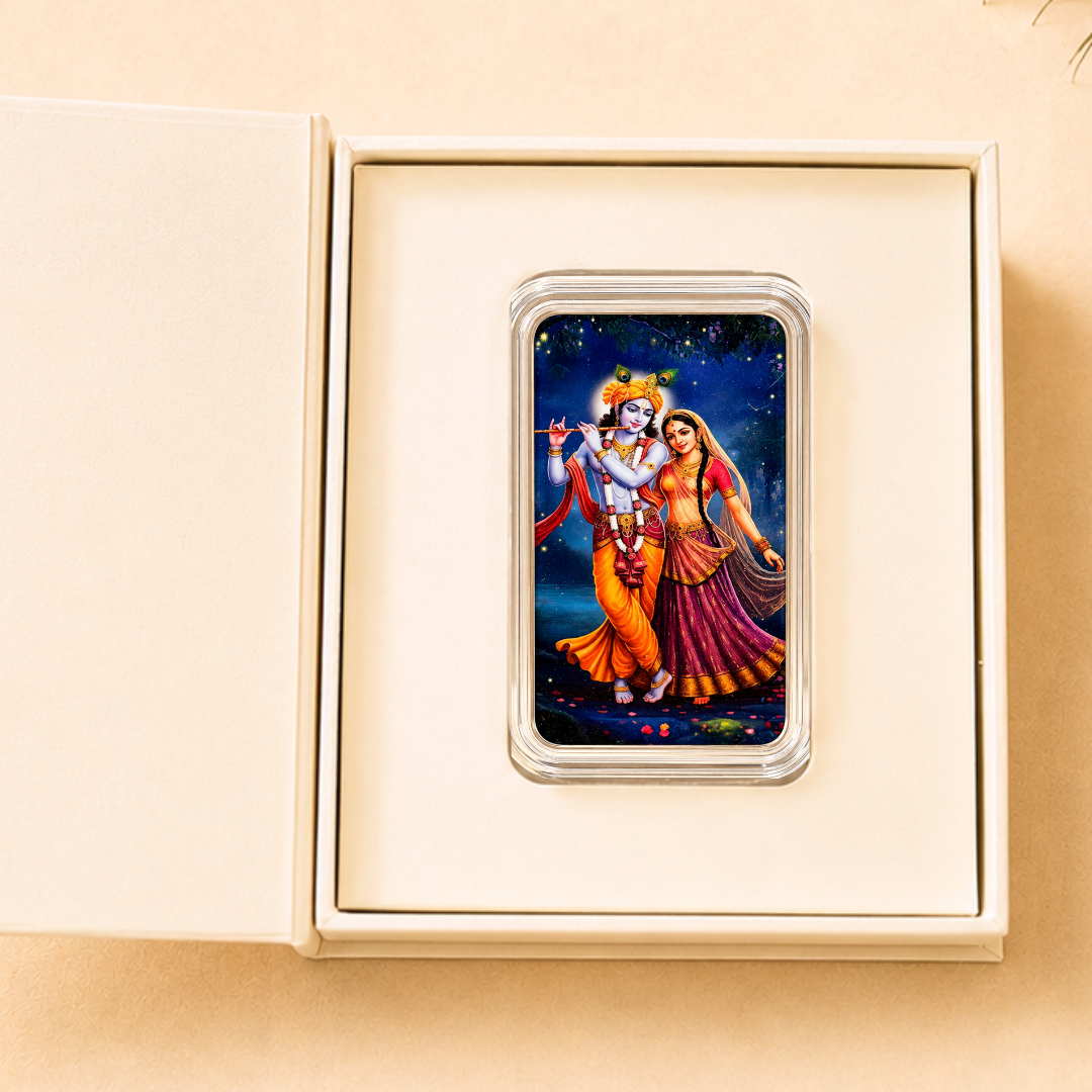 Shri Radha Krishna Ji, UV Printed, Bar Shape, Single (20 g)
