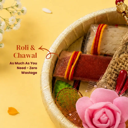 Raksha Rakhi With Mini Tilak Tray Set