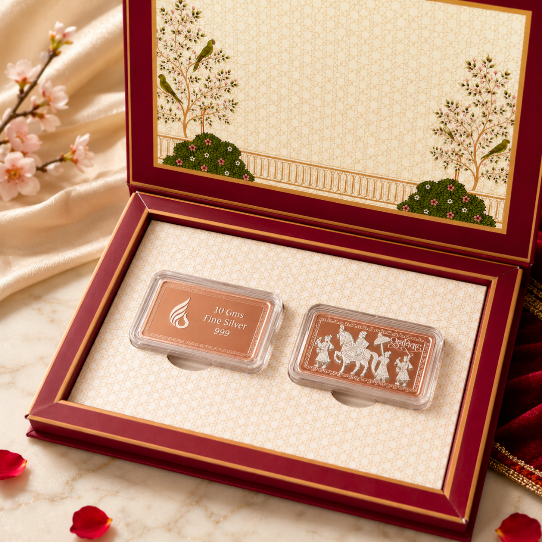 Two Elephant & Baraat Silver Coin Gift Box Set of 2 | 10g Each