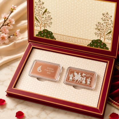 Two Elephant & Baraat Silver Coin Gift Box Set of 2 | 10g Each