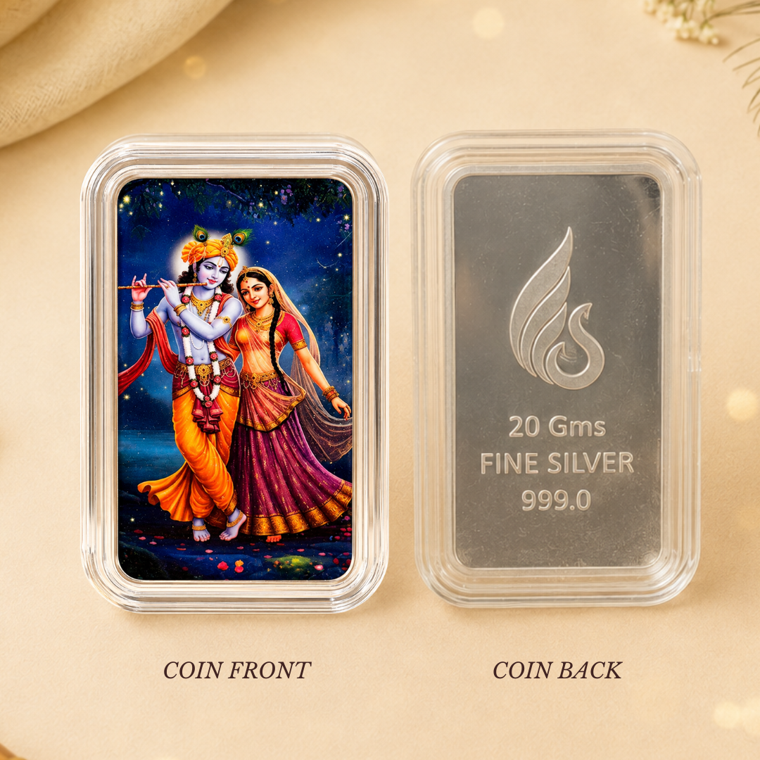 Shri Radha Krishna Ji, UV Printed, Bar Shape, Single (20 g)