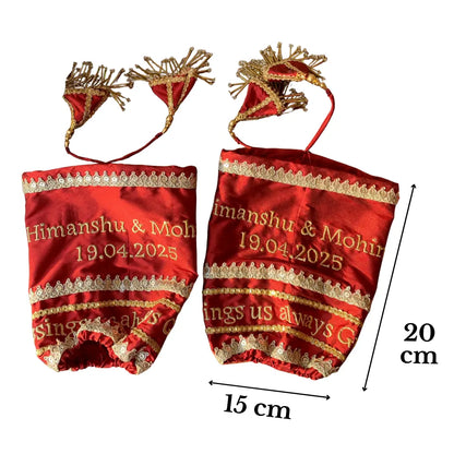 Blessings Always Guruji Classic Red Chooda Cover – Satin Bridal Essential