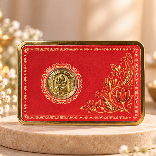 Ganesh Ji 100mg Gold Coin | Premium Blessings Card Gift