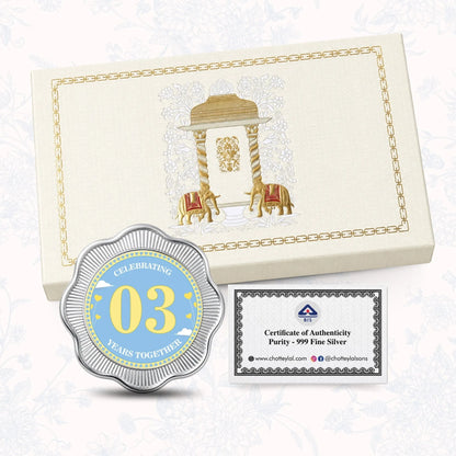 Chotteylal & Sons Customised Anniversary Silver Coin