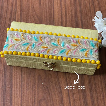 Premium Royal Yellow Shagun Tray Set