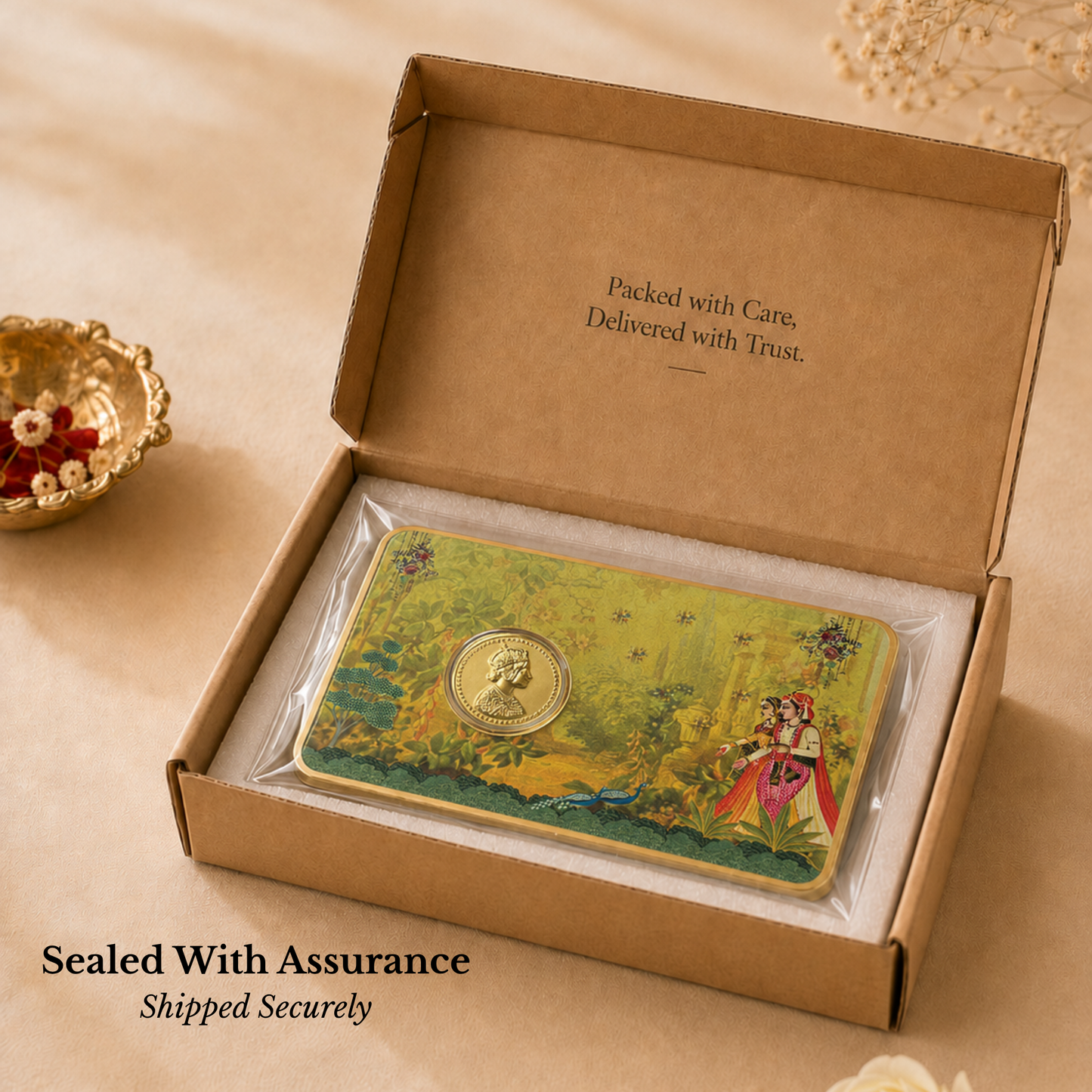 50mg Gold Queen Coin – Royal Elegance Premium Gift Box
