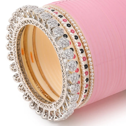 Baby pink Hand Finish Designer Baby Pink Wedding bridal chura