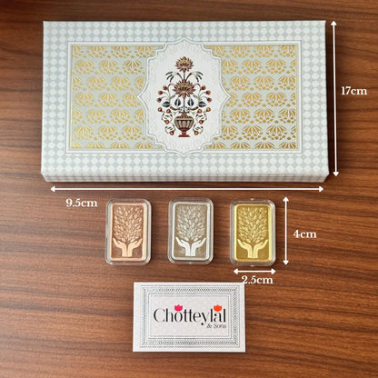 999 Pure Leaf in Hand Silver 15 gm Tri Colour Coin With White box