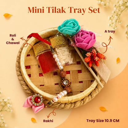 Utsav Rakhi With Mini Tilak Tray Set