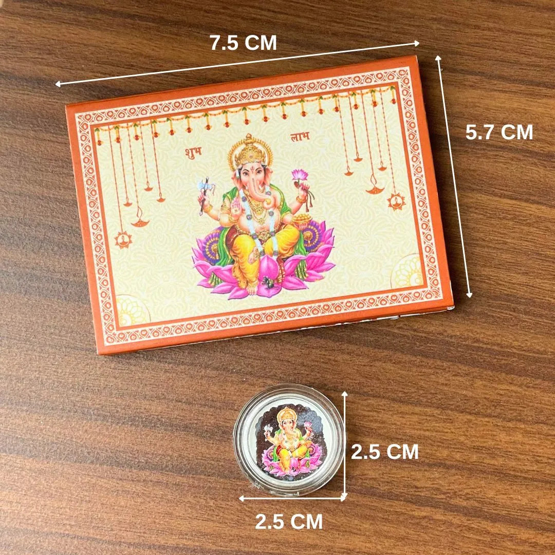 Ganesh Ji, Silver, Round Shape, 1 GM, 999 Purity Silver Coin