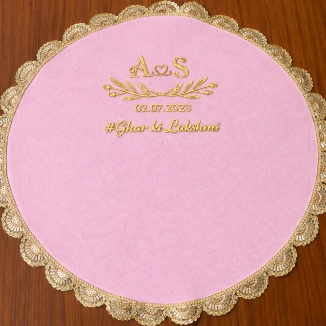 Unique Wedding Hand Thaapa with Logo and Two-Line Message