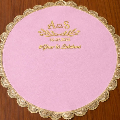 Unique Wedding Hand Thaapa with Logo and Two-Line Message