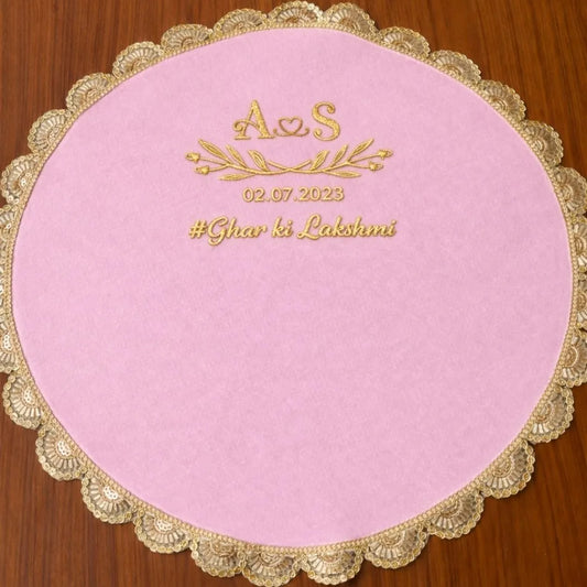 Unique Wedding Hand Thaapa with Logo and Two-Line Message