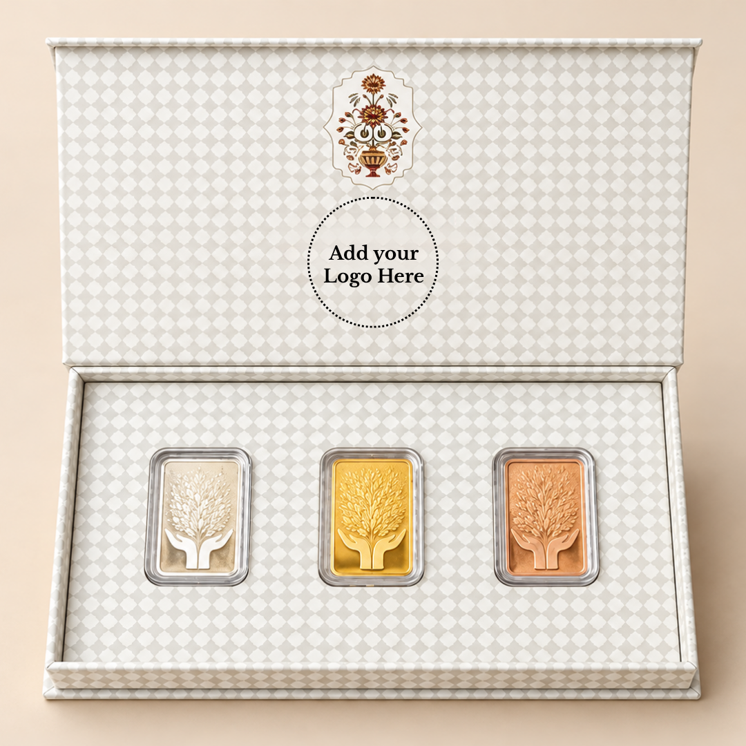 999 Pure Leaf in Hand Silver 15 g Tri Colour Coin With White box