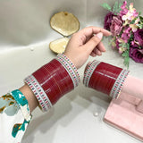 Pure Pearl Stunning Diamond Maroon Chooda