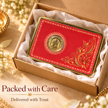 Ganesh Ji 100mg Gold Coin | Premium Blessings Card Gift