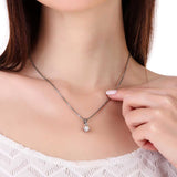 92.5 Sterling silver chain with princess solitaire pendant