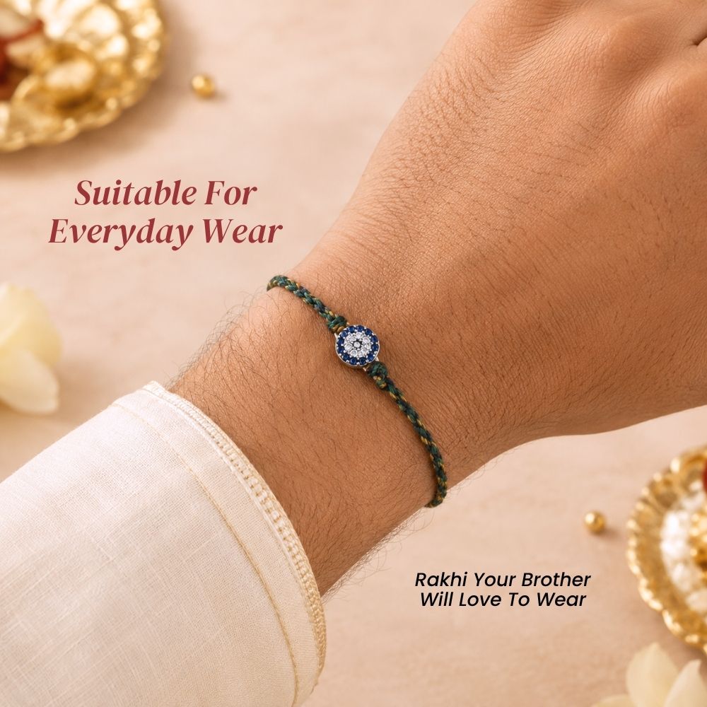 Sterling Bond – Colourful Thread Silver Rakhi for Brother