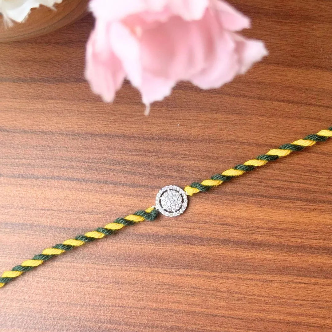 Sterling Bond – Colourful Thread Silver Rakhi for Brother