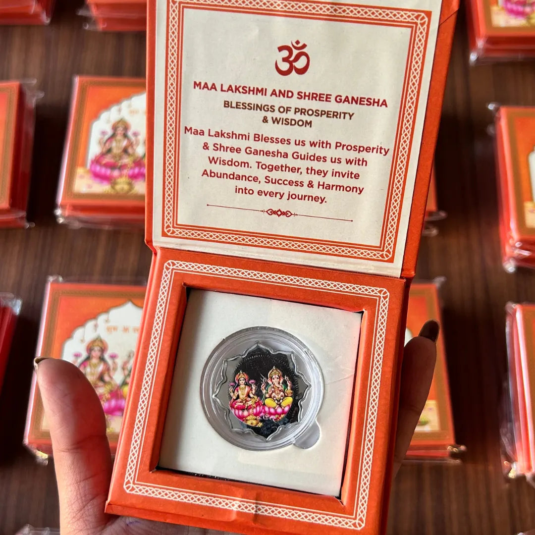Shubh Labh Lakshmi Ganesh Ji 2g 999 Pure Silver Coin
