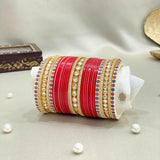 Pure Pearl Shimmer Kundan Diamond Red Chooda