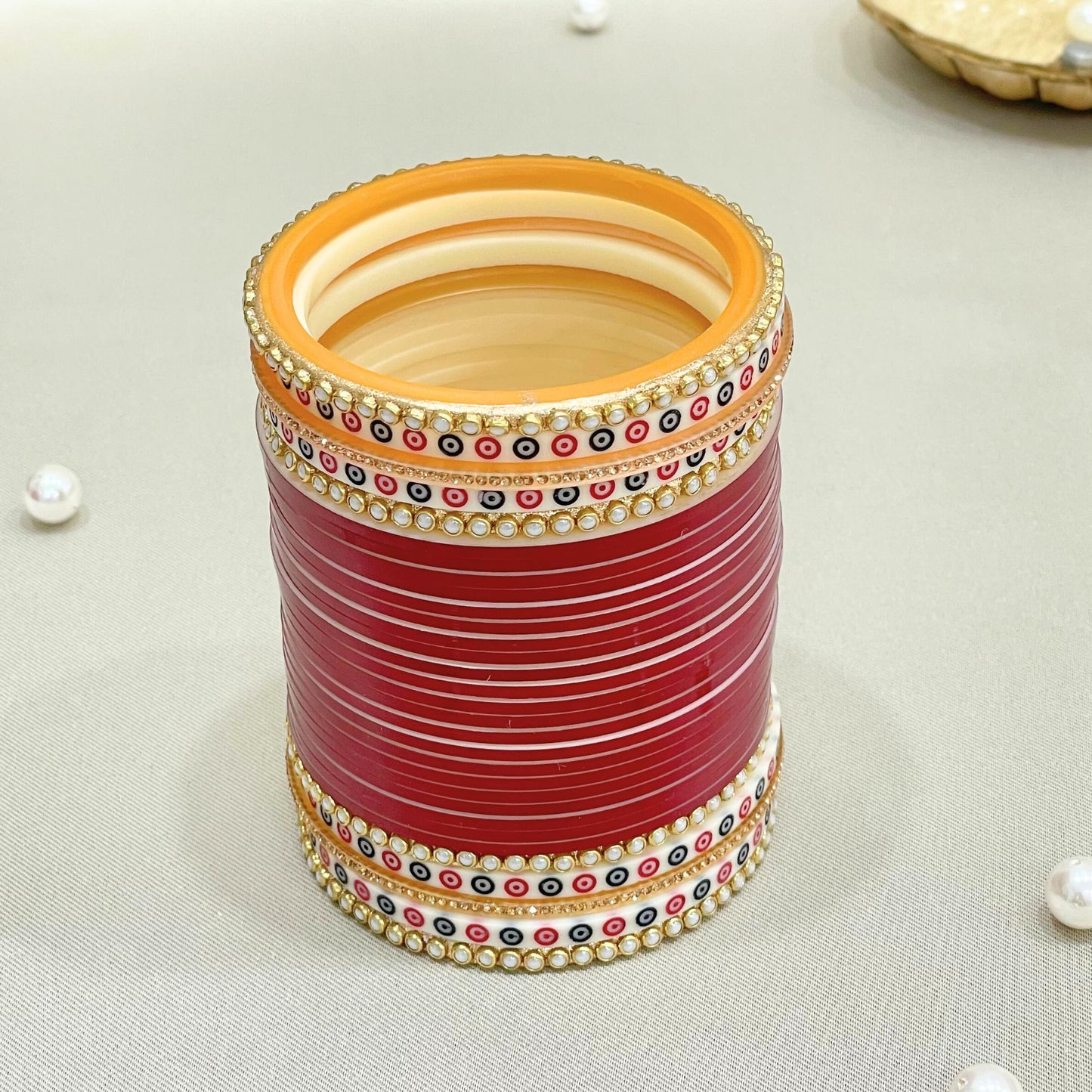 Pure Pearl Magnificient Kundan Dark Red Chooda