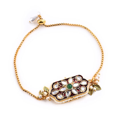 Pair Rakhi - Beatiful Kundan , Pearl  Work