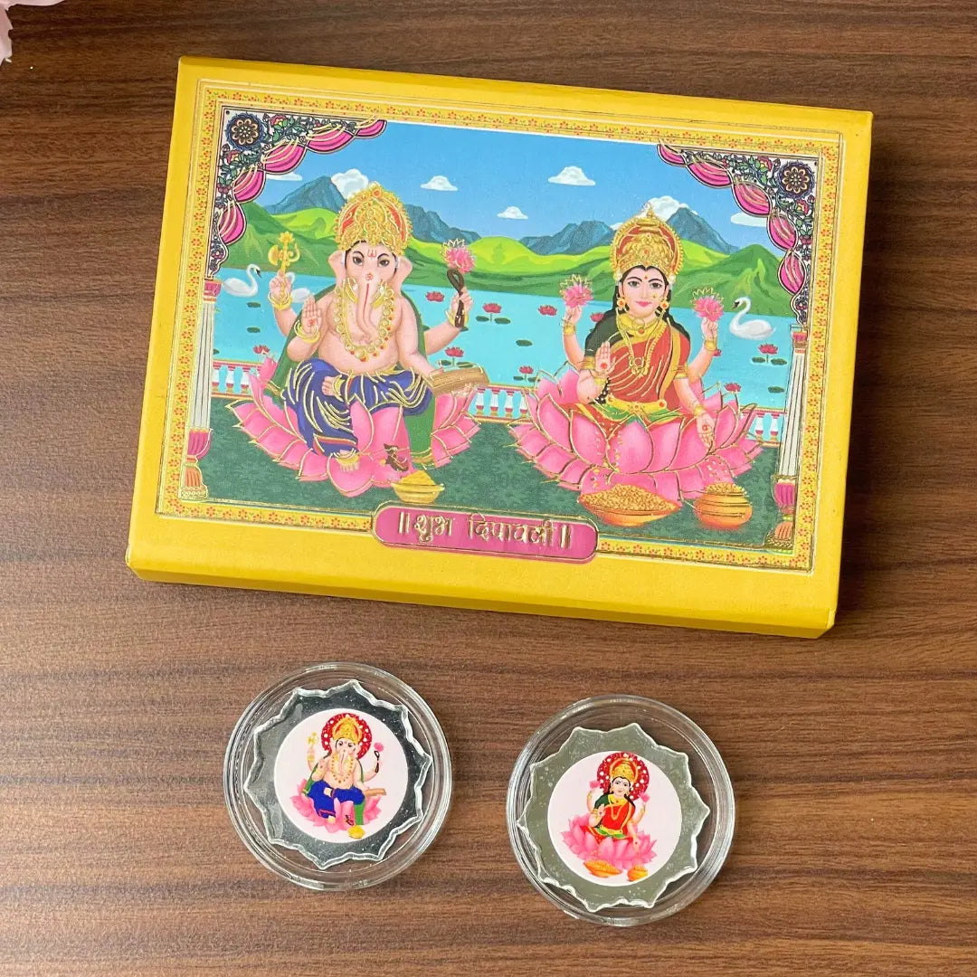 Shubh Labh Silver Coin Gift – Laxmi Ganesh Ji (Total 4 gm) - 999 Pure Silver