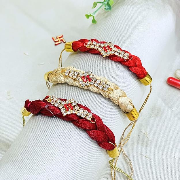 Men's Rakhi - Set of 3 Beautiful Kalawa Design