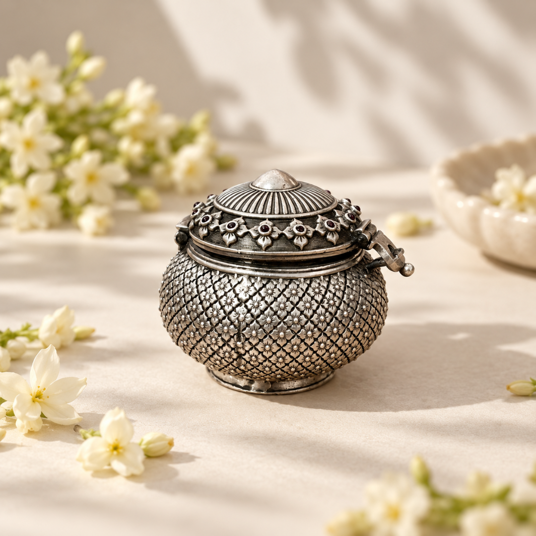 Maharani Floral Silver Sindoor Dani