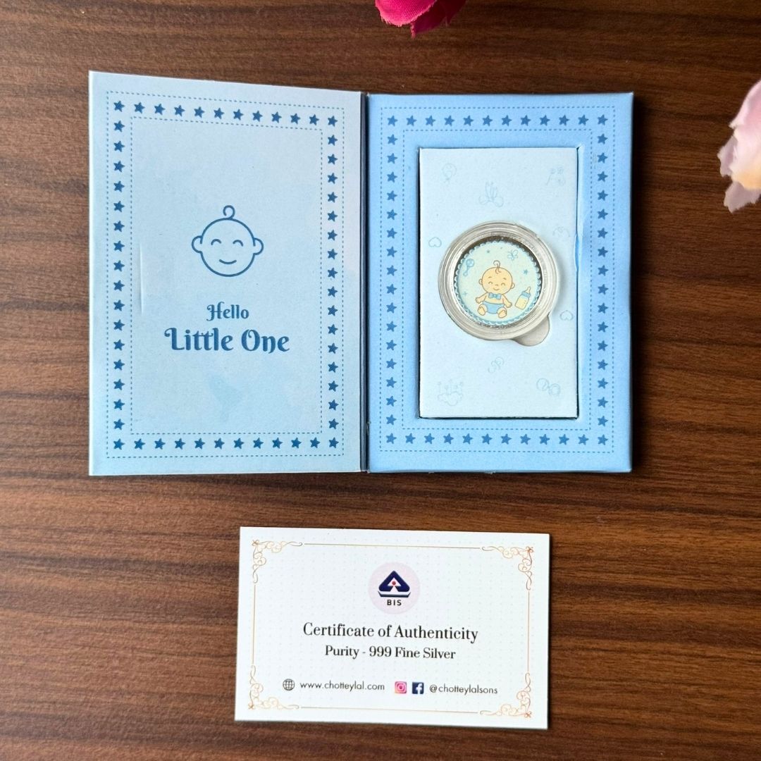 Baby Boy, Silver, Round Shape, 1 GM, 999 Purity Silver Coin