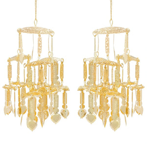 Golden Intricate Design Ceremonial Kaleera (Set Of 3 Pair) - Ships Immediately